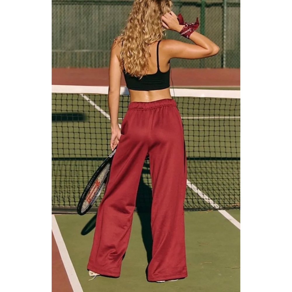 NWT Free People Fineline Sweat Pants Sour Cherry S - Picture 6 of 6